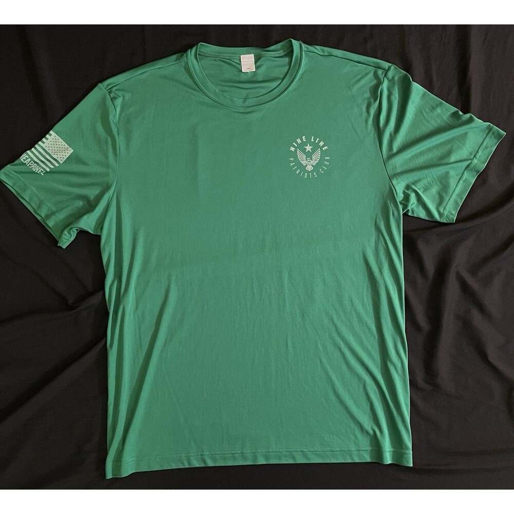 Nine Line Apparel Shirt Men 2XL Fortune Favors The Bold Patriots Club Green Tee